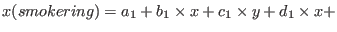 $x (smoke ring) = a_1 + b_1 \times x + c_1 \times y + d_1 \times x +$