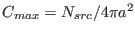 $C_{max} = N_{src}/4\pi a^2$