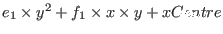 $e_1 \times y^{2} + f_1 \times x \times y + xCentre$