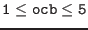 $\tt 1\le ocb\le 5$