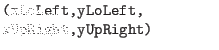 $\textstyle \parbox{.30\textwidth}{{\tt (xLoLeft,yLoLeft,}\\ {\tt xUpRight,yUpRight)}}$