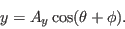 \begin{displaymath}
y = A_y \cos(\theta + \phi).
\end{displaymath}