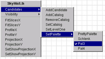 Hierarchical context menus.