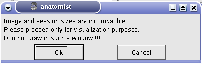 Warning message when volume's and graph's voxels size are different.